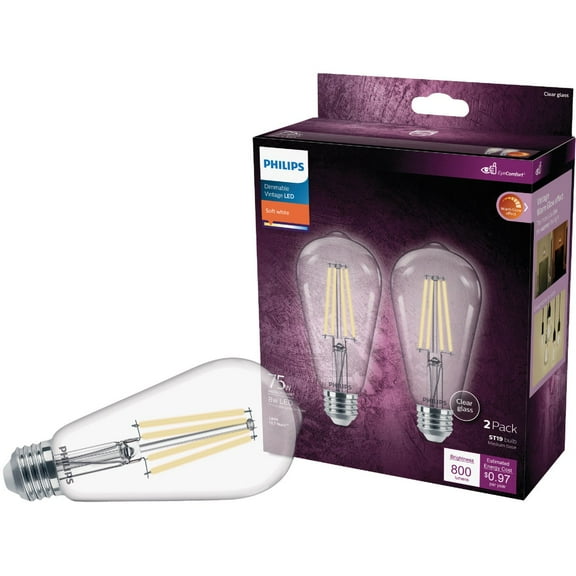 Philips 2pk 75w St19wg Led Bulb 574004
