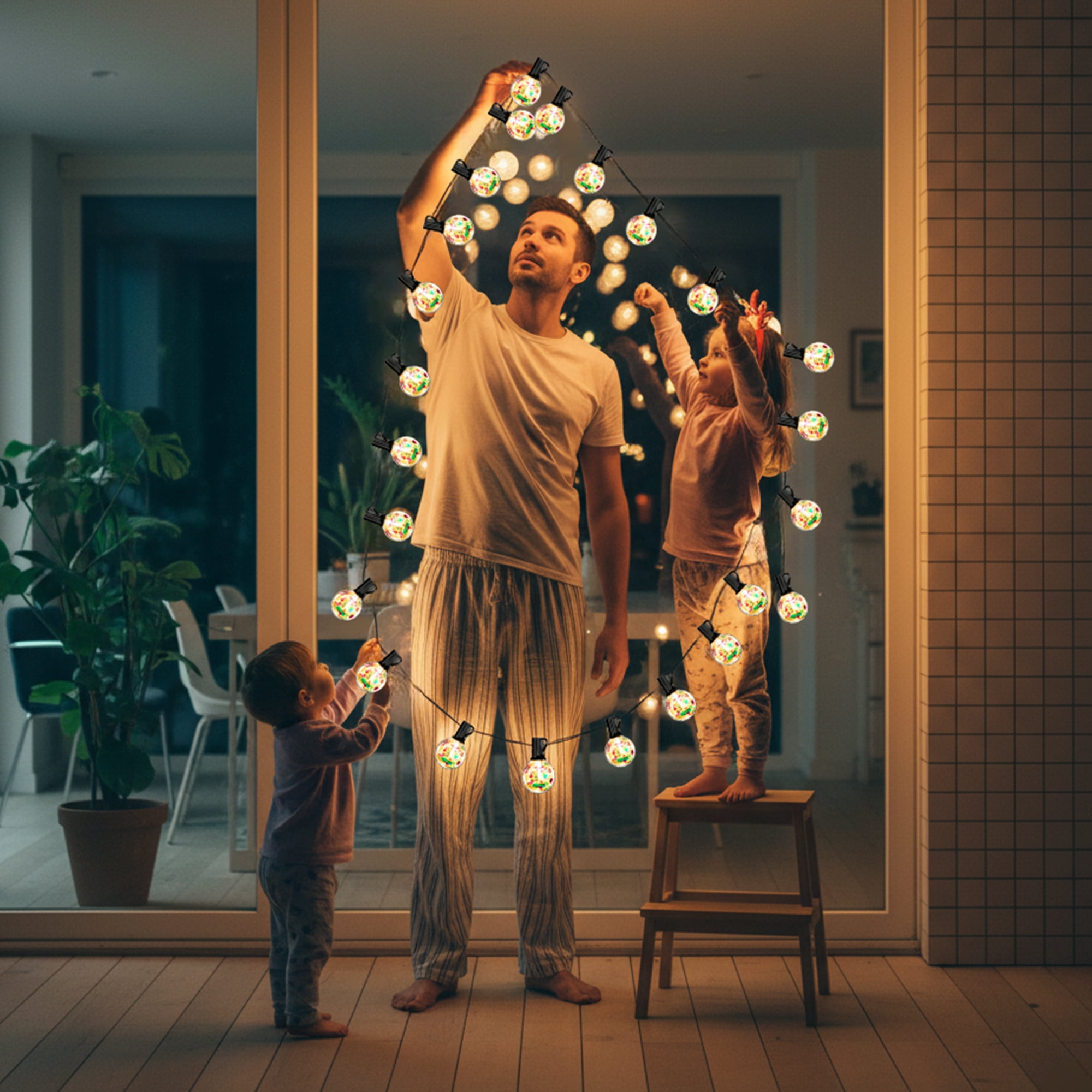 PHOPOLLO 50 ft G40 Outdoor String Lights with 20+1 Shatterproof LED Bulbs (E12 Base), Waterproof Hanging Globe Lights for Patio, Garden, Christmas Decor