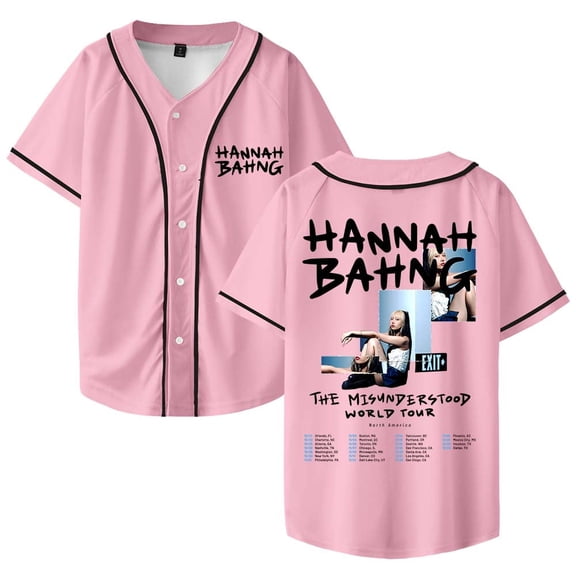 Hannah Bahng The Misunderstood Tour Baseball Jersey Shirt Jacket Unisex V-neck Short-sleeve T-shirt
