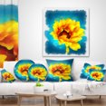 thumbnail image 4 of Designart Sunflower on Blue Watercolor - Floral Throw Pillow - 12x20, 4 of 5