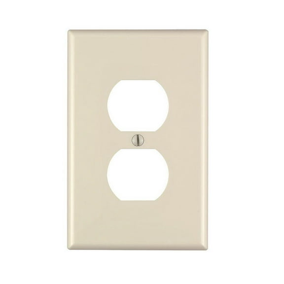 Leviton Duplex Receptacle Wallplate Thermoplastic Nylon 1 Gang Midway White Bulk Pack of 20