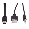 thumbnail image 2 of 3 Pcs 3.5mm aux USB2.0 Mâle Mini 5 Broches USB Haut-Parleur Portable Câble Audio, 2 of 5