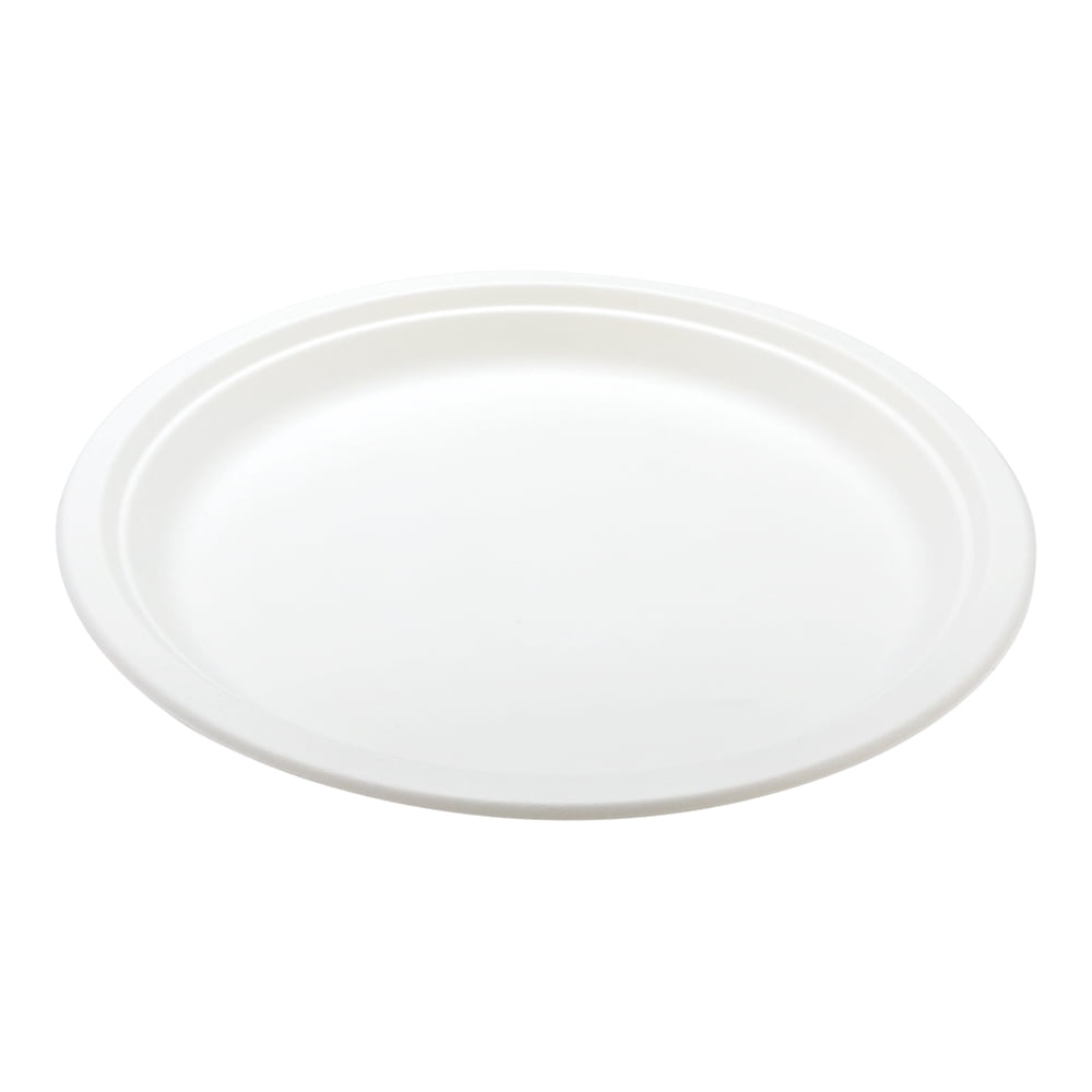 Pulp Tek Round White Sugarcane / Bagasse Extra Large Plate - 11 3/4" x 11  3/4" x 1" - 100 count box - Walmart.com - Walmart.com