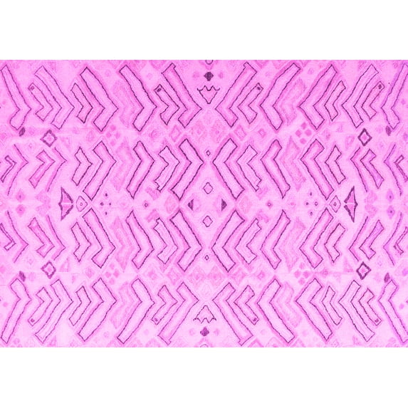 Ahgly Company Indoor Rectangle Solid Pink Modern Area Rugs, 5' x 7'