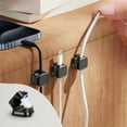 thumbnail image 6 of Desk Edge Magnetic Cable Organizer ,6-Pack Wall & Desktop Cord Clips, Punch-Free Cable Holders for Headphones, Chargers, Power Cords ,Black & White, 6 of 6