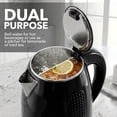 thumbnail image 6 of OVENTE 1.7L Double Wall Electric Tea Kettle, 1100W Power, Black KD64B, Water Boiler with Cool-Touch Exterior, Stainless Steel Interior, Auto Shut-Off, Boil-Dry Protection & Locking Lid, Easy Clean, 6 of 8