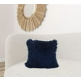 thumbnail image 2 of 20" Navy Blue Genuine Tibetan Lamb Fur Pillow with Microsuede Backing, 2 of 2