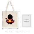 thumbnail image 3 of Stylish Canvas Tote Bag with Vibrant Orange and Pink Splash Design - Perfect for Shopping Travel and Parties, 3 of 4