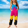 thumbnail image 2 of BOOMNY Girls Jumpsuits Ice Cream Graphic Sleeveless Spaghetti Strap Romper for Kids Soft Jumpsuit With Pockets, 2 of 6