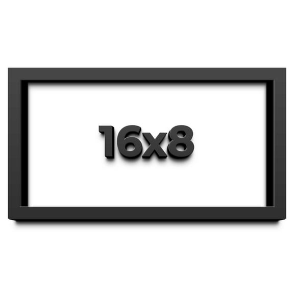 16x8 Shadow Box Frame Black | 2 Inches Deep Real Wood Contemporary Shadowbox Display Frame | UV