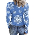 thumbnail image 4 of Jienlioq Mode Femmes Décontracté Manches Longues Imprimé Col Rond T-Shirt Ample Blouse Tops, 4 of 5