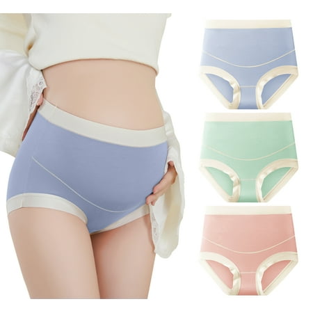 Happy Cherry Maternity High Waisted Underwear Pregnancy Women Panties Postpartum Hipster Panty Pregnancy Under The Bump Comfortable Soft Modal Briefs 3 Pack 4XL
