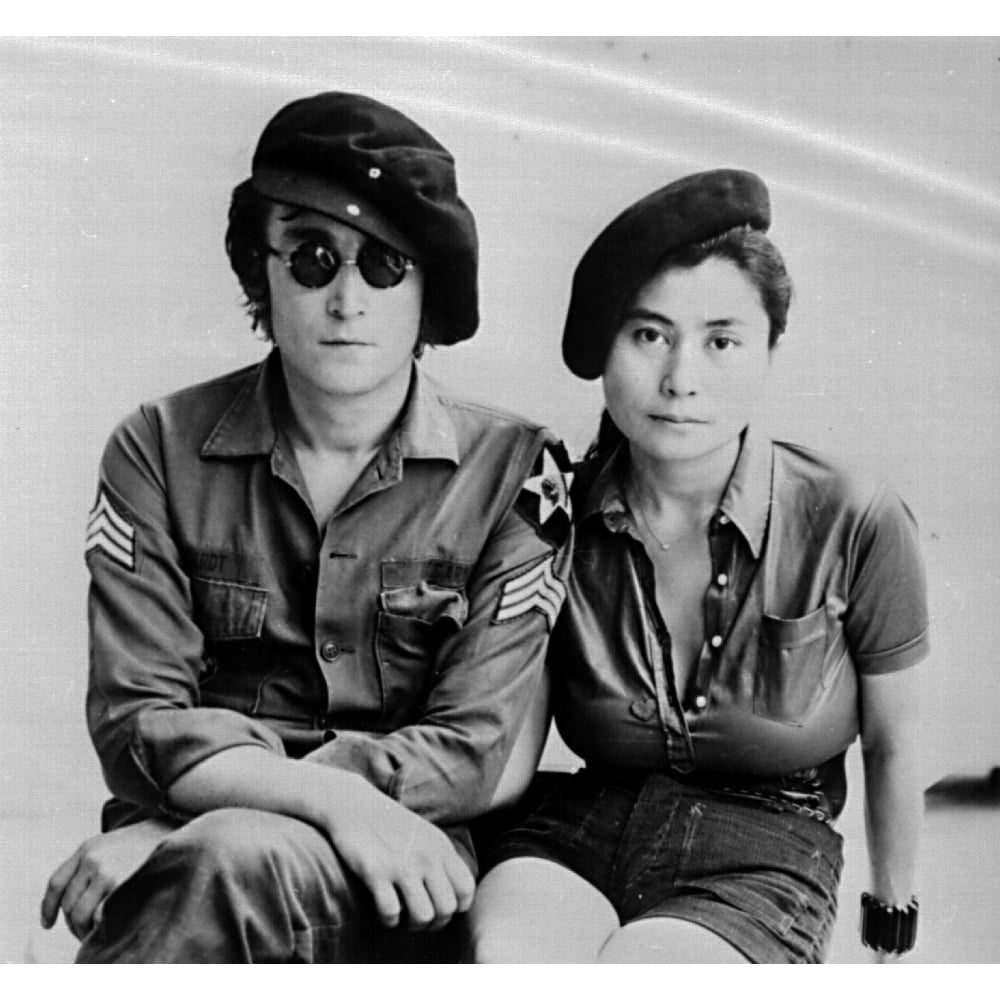John Lennon and Yoko Ono wearing military uniforms Photo Print (10 x 8 ...