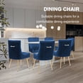 thumbnail image 3 of Foredo Velvet Dining Chair Set of 2, Upholstered Modern Dining Chair with Gold Legs,Side Chair for Dining Room Living Room, Dark Blue, Tufted Back, 3 of 8
