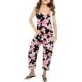 thumbnail image 2 of Girls Overall Bow Print Jumpsuits Rompers for Girls Sleeveless Rompers with Pockets Girl Clothes 5-6 Y, 2 of 6