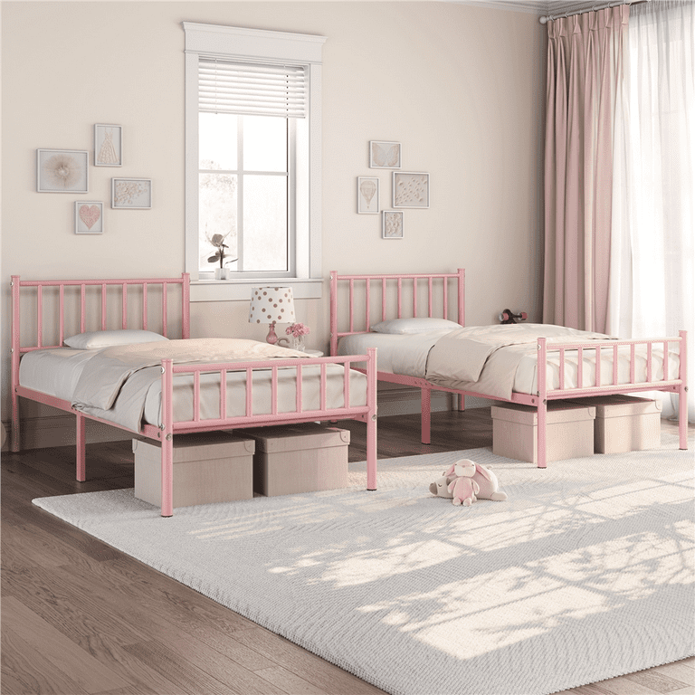 Renwick Justin Metal Platform Bed with Spindle Headboard and