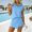 Light Blue, variant on Womens 2 Piece Skirt Sets Summer Sleeveless Half Zip Sweatshirt Athletic Skorts Tennis Outfits Casual Sweatsuits Pink XL(XL)