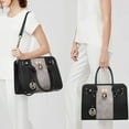 thumbnail image 3 of MKP Women Satchel Two tone Handbags Purses Top Handle Tote with Wallet 2pcs Bag Set, 3 of 9