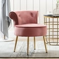 thumbnail image 4 of Duhome Makeup Vanity Chair with Back, Velvet Vanity Stool with Gold Legs Small Tufted Accent Chair for Girls Kids, Pink, 4 of 12