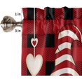 thumbnail image 5 of Valentine''s Day Dwarf Kitchen Valance and Tiers Set of 3,Red Black Buffalo Plaid Rod Pocket Curtains,Love Window Valances Light Filter Privacy Drapes,Farm Wood Window Treatment Curtain, 5 of 5