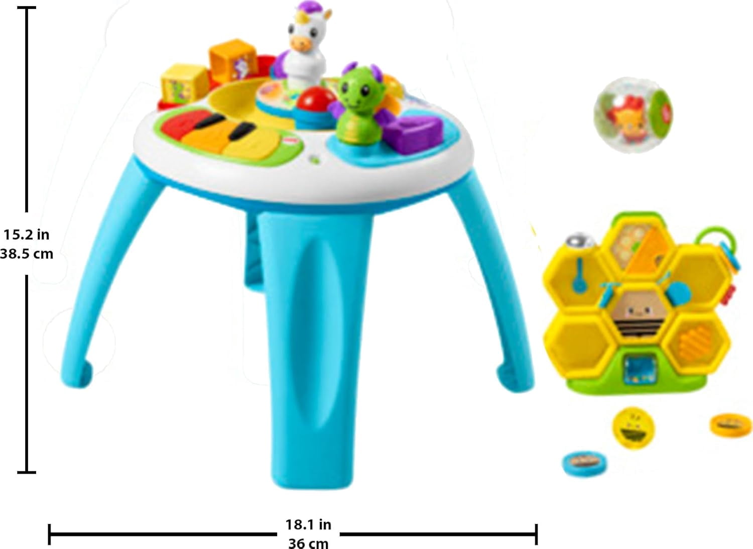 Fisher-Price Baby Play Kit Let’s Crawl & Cruise Gift Set, Activity Table, Hive Toy, Lion Rattle
