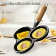 Yguping 3 Hole Cast Iron Omelet Pan NonStick Cake Maker Frying Pan