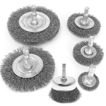 

6pcs Wheel Cup Brush Set Steel Wire Drill Attachment Cleaning Accessories