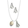 thumbnail image 1 of Delight Jewelry Goldtone Barrel with AB Clear Crystal Stars Spinner Silver tone Zig Zag Christmas Tree Charm Necklace and Stud Earrings, 1 of 4