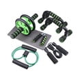 thumbnail image 1 of Lipstore 7 Piece Ab Workout Roller Wheel Kit Complete Accessory Fitness Equipment Set Green, 1 of 8