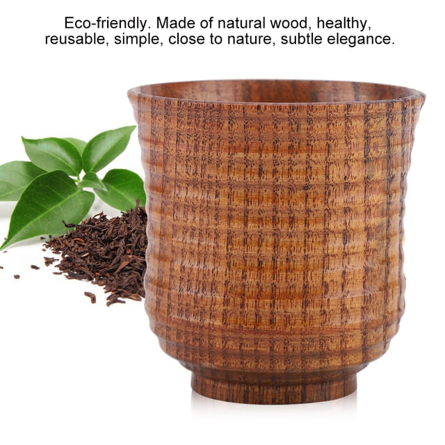 Taza De Madera Hecha A Mano De Madera Natural Café Té Cerveza Jugo Taza De Leche