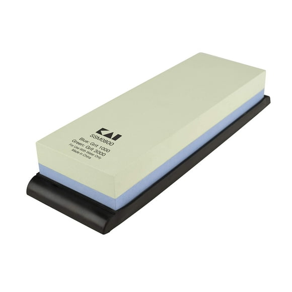 Shun Combined Whetstone Sharpener, 1000 and 3000 Grit Combination Whetstone, Dual Sided Knife Sharpener for Professional and Home Chefs