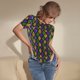 thumbnail image 3 of Fotbe Mardi Gras Shiny Green Purple Body de Mujer con Cuello Redondo y Mangas Cortas, Sin Mangas Ajustado, Suave, Cómodo y Básico-XX-Large, 3 of 7