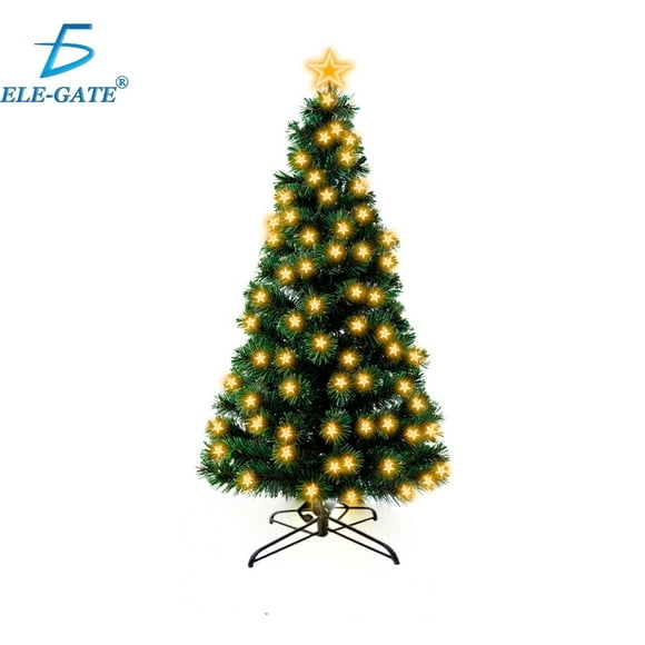 Árbol de Navidad de 180 cm con y FLuces LED fibra Óptica, 200 Ramas y Estrella Decorativa,