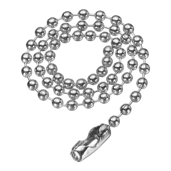 Uxcell Stainless Steel Ball Chain 2.4mm 7.9" Length Round Bead Necklace Dog Tag Pull Chains with Connectors Clasps for Men Women Jewelry Making Bracelets Keychain, Silver