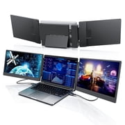Livelect-m 14" Triple Laptop Screen Extender, 1080P FHD IPS Portable Ultra-thin Monitor, Adjustable Stand, HDMI/Type-C Plug & Play for Win/Mac/Android