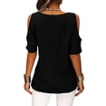 thumbnail image 5 of Tittly Womens Shirts Short Sleeve Shirts Womens Summer Tops V Neck Short Sleeve Basic Plain Tee T Shirt Tshirts Shirts Spring Tops for Women Black 3XL, 5 of 5