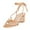 Nude, variant on XYD Women Classic Square Open Toe Mid Block Chunky Heel Slingback Tie Up Ankle Strap Sandals Bridal Dress Shoes Size 7 Nude