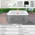 thumbnail image 6 of 73in Square Hot Tub for 4-6 Person, Seizeen Inflatable Hot Tub Home SPA for Outdoor, 910L Capacity, 130pcs Massage Jets, w/4 Filters, Lockable Cover, Storage Bag, 2 Cup Holder, Gray, 6 of 9