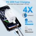 thumbnail image 2 of Compatible with iPhone 17 16 15 Charger Block, KIGPOZI 2-Pack 20W USB C Charger Fast Charging Block with 10ft Type C Cable USB C to C Charging Cords, Wall Charger Type C Charger USB C Block[White], 2 of 9