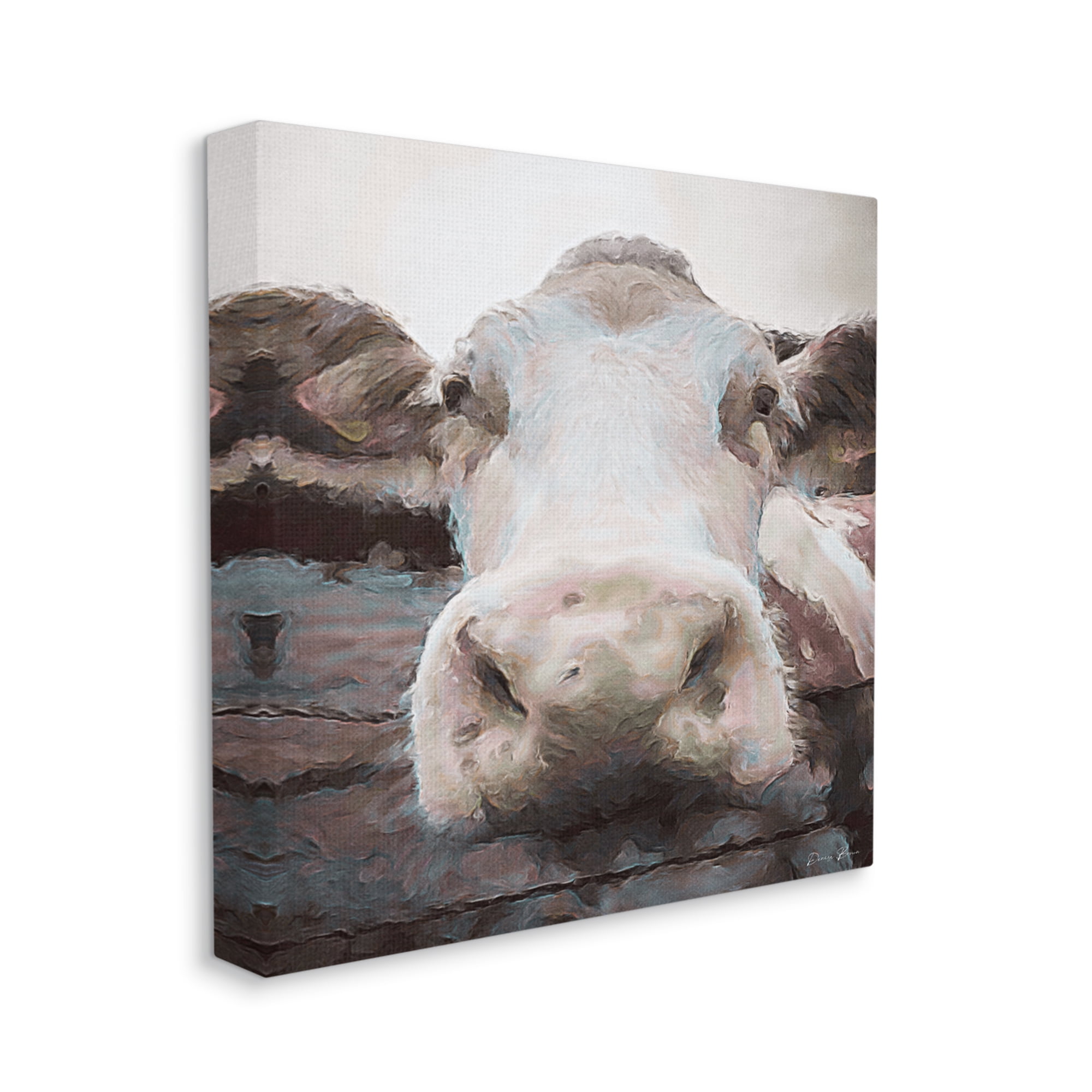 Stupell Industries Farm Cow Abstraction Animals & Insects Painting Gallery Wrapped Canvas Art Print Wall Art, 30 x 30
