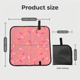 thumbnail image 3 of Pink Donut Glaze Cute Foldable Seat Cushion for Bleachers, Stadium Seats, Camping & Outdoor Events, Portable Lightweight Pad with Carabiner, 3 of 6