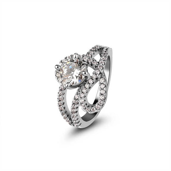 Women's Swiral Infinity Knot Engagement Ring For Velantine Gift 1.9 Ct Diamond 14K White Gold Over
