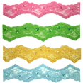thumbnail image 3 of Altotux 1.6 Pouces Vert Bleu Rose Jaune Bordure de Mariée Brodée Perlée à Sequins (Vert), 3 of 3