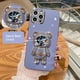 thumbnail image 1 of Funda de silicona con soporte plegable de oso de arena movediza de astronauta para iPhone 14 Pro Max 13 12 11 Pro Max XR Xs Max 14Plus, funda suave de Navidad Fivean unisex, 1 of 2