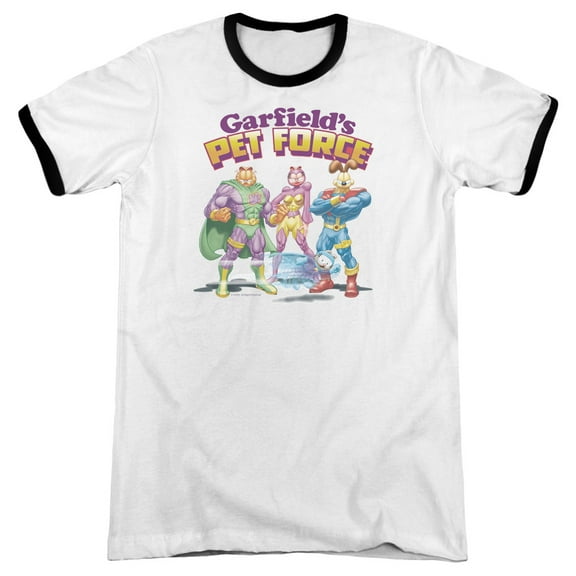 Garfield Heroes Await Adult Ringer White Black