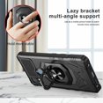 thumbnail image 7 of Compatible for Cricket Icon 4 Case w/Tempered Glass Screen Protector [Military Grade] Ring Car Mount Kickstand Shockproof Hard Phone Case - Black, 7 of 7