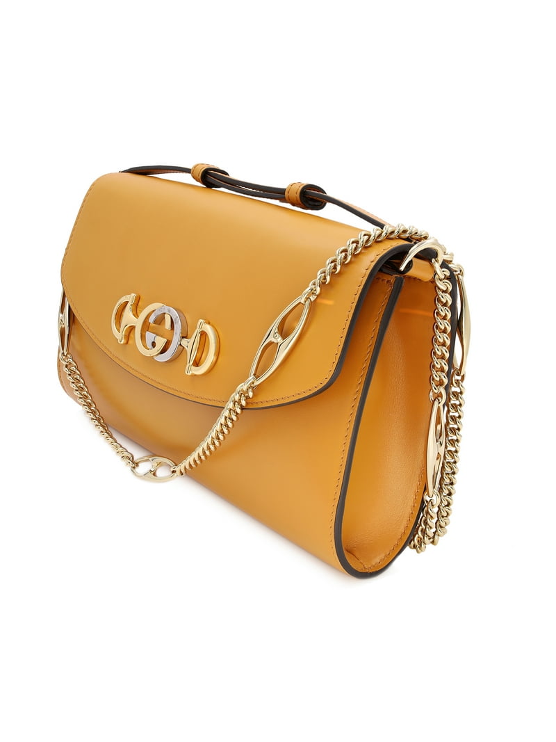 Gucci Zumi Smooth Leather Top Handle Mustard Yellow Small Shoulder