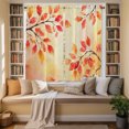 thumbnail image 3 of Thanksgiving Kitchen Curtains 63 Inch Length, Fall Orange Eucalyptus Leaves Branches Tiers Curtains for Living Room Berdoom Bathroom, Light Filtering Drapes Window Treatment 2 Panels 42"Wx63"L, 3 of 9