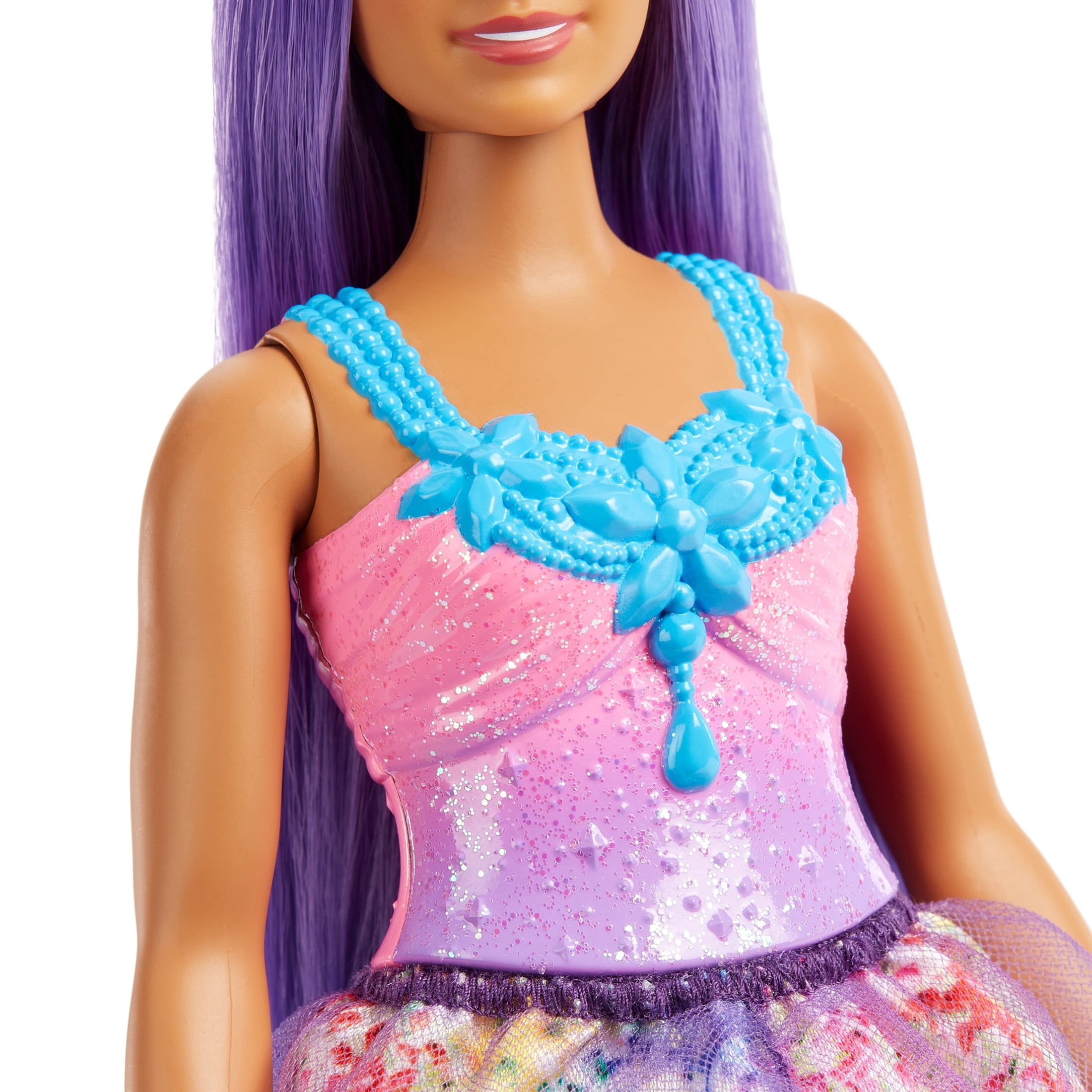 Barbie Dreamtopia Royal Doll with Curvy Body & Purple Hair in Removable Skirt, Shoes & Headband