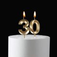 thumbnail image 5 of 30th Birthday Party Decoions, Gold Number 30 Cake Candles Topper for Women Men, Anniversary, Retirement, Special Occasions, Gold, 5 of 5